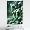 thumbnail image 3 of Ambesonne Green Wall Hanging Tapestry, Marble Print Waves Galaxy Sky, 30"x45", Dark Teal, 3 of 3