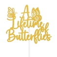 thumbnail image 2 of Cake Topper CHINGYIA Un amor para toda la vida con mariposas y brillo dorado, 2 of 7