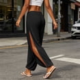 thumbnail image 2 of Yoga Pants for Women Ihhxva Side Slit Elastic Waist Casual Leggings High Waisted Tummy Control Workout Activewear Soft Stretchy Lounge Running Gym S-2XL, 2 of 9