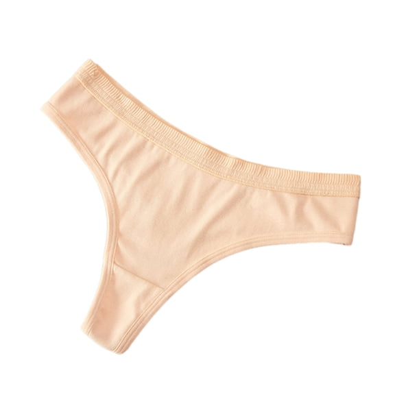 Womens Seamless No Show Thong Underwear, Soft Wide Waistband, Breathable Nylon Spandex, Low Rise Stretchy Flex Fit S-L, Khaki,Size Free Size