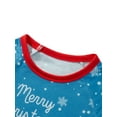 thumbnail image 3 of Wallarenear Christmas Family Pajamas Matching Set Penguin Snow Print Shirt Tops Pants Loungewear, 3 of 6