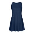 thumbnail image 4 of Staron Robes d'Été pour Femmes 2025 Vacances Sans Manches Ample Ligne A Col Rond Mini Robes Unies Été Printemps Vacances Robe d'Été avec Poches Marine P, 4 of 4