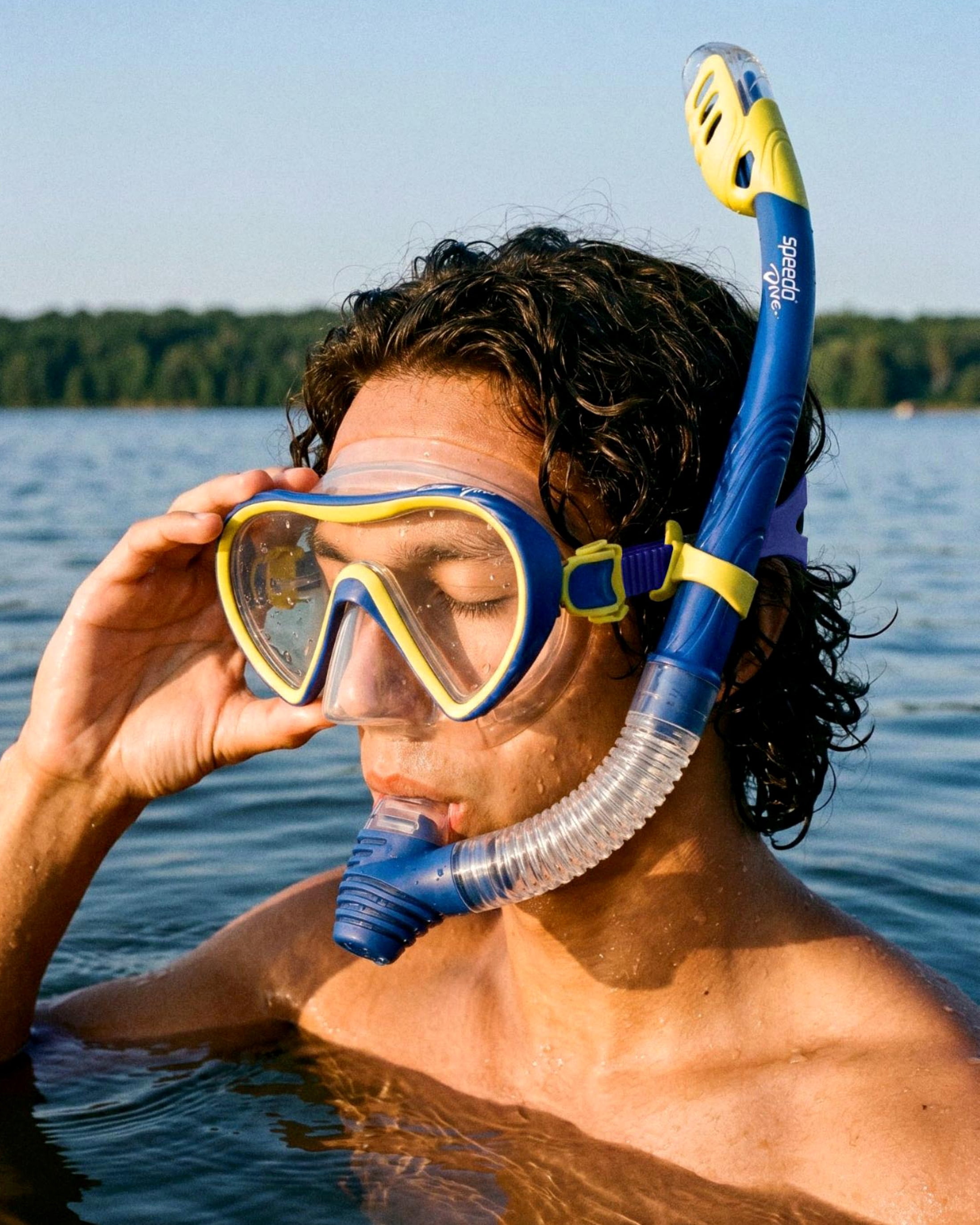 (2 pack) Speedo Adult Horizon Swim Mask and Snorkel Set with Anti‑Fog and UV Protection, Ages 12+