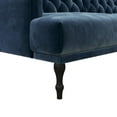 DHP Ruby Upholstered Futon, Convertible Sofa Bed & Couch, Blue Velvet