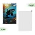 thumbnail image 2 of ONETECH Orca Whale Golf Towel Great Gift Idea 24x16in 2PC, 2 of 7