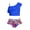 Blue, variant on Girls Two Piece Swimsuit Ruffles Flounce Printed Bikini Set Swimwear Girl Bathing Suits Girls Swimsuit Rainbow - Fluid
