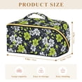 thumbnail image 4 of FORMRS Makeup Bag Travel Cosmetic Organizer for Women Fold Flat Zipper Pouch with Handle, White Flower Pattern, 4 of 8