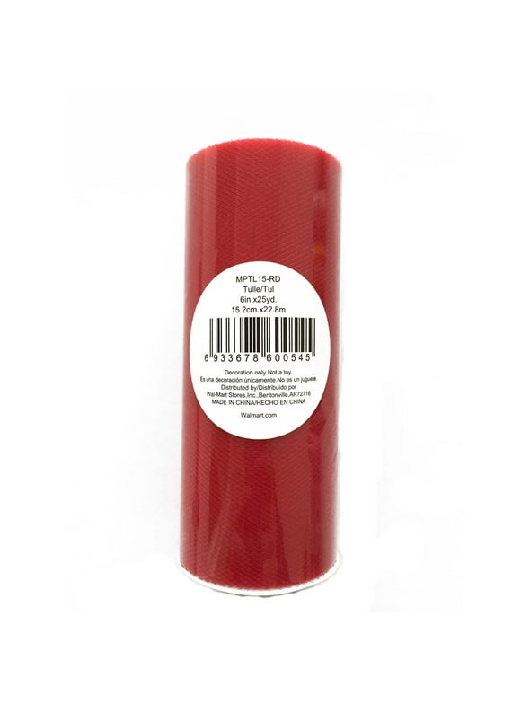 Fuzhou Unbrand 6" Red Matte Tulle, 25 Yards, 100% Polyester by the bolt