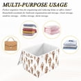 thumbnail image 6 of Yayeee Collapsible Cube Storage Bin with Lid Fabric Closet Decorative Basket with Handles, Brown Ice Cream Pattern, 6 of 7