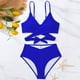 thumbnail image 5 of Traje de baño para mujer Traje de baño de color sólido para mujer + bañador y bikini de moda Traje de baño dividido Trajes de baño para mujer, 5 of 6