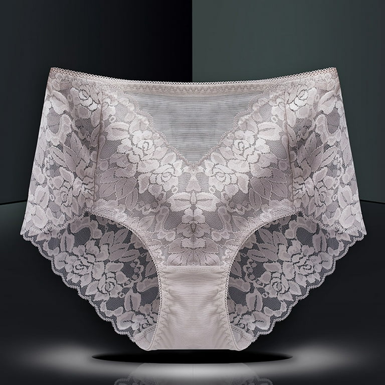 Women's Mid High Waist Lace Panties Seamless Brief Briefs Bulk Panties Lace  Bikini Underwear for Women Couples Matching Underwear Thigh Chafing Lacy