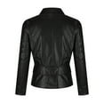 thumbnail image 5 of jsaierl Women Cool Faux Leather Jacket Long Sleeve Zipper Fitted Coat Fall Short Jacket, 5 of 7
