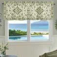 Valances for Windows Retro Green Flower Rod Pocket Short Curtain for ...