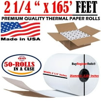 2 1/4" Width 165' 50 Rolls In a Case Thermal Paper Rolls BPA Free
