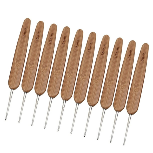 Bearachild 10 Uds ganchos de ganchillo mango de bambú alúmina ganchos de ganchillo juego de agujas de tejer 2,5-6mm ganchillo para tejer herramienta de Decoración del hogar 1 cabeza 1.5mm Bearachild HA006418-05