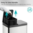 thumbnail image 6 of 60 Liter (2x30L) 16 Gallon Dual Trash Can, Recycle Bins for Kitchen with 2 Compartments, Trash and Recycle Bin Combo, Soft Close Lid, Stainless Steel Trash Can, 6 of 18