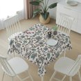 thumbnail image 6 of Teal Green Leaf Table Cloth Waterproof Tablecloths, Vintage Farmhouse Boho Pastoral Tribal Tablecloth Dining Table Cover for Kitchen Party Tabletop Outdoor, Square Tablecloth 60x60 Inch, 6 of 9
