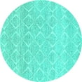 thumbnail image 1 of Ahgly Company Indoor Round Solid Turquoise Blue Modern Area Rugs, 4' Round, 1 of 4