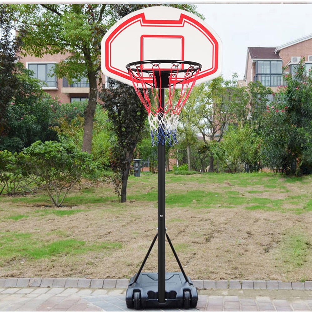 Zimtown 5.4'6.7' Height Adjustable Basketball Hoops, Movable