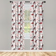 thumbnail image 4 of Ambesonne Modern Window Curtains, Sport Shoes Sneakers, Each 28" W x 95" L, Vermilion White Grey, 4 of 4