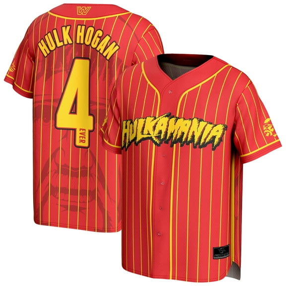 Men's ProSphere Red Hulk Hogan Hulkamania Full-Button Baseball Jersey