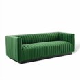 thumbnail image 2 of Modway Conjure Channel Tufted Upholstered Performance Velvet Sofa in Emerald, 2 of 2