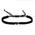 thumbnail image 4 of Pulsera tejida a mano negra con forma de corazón de plata y 26 letras para pareja, 4 of 6