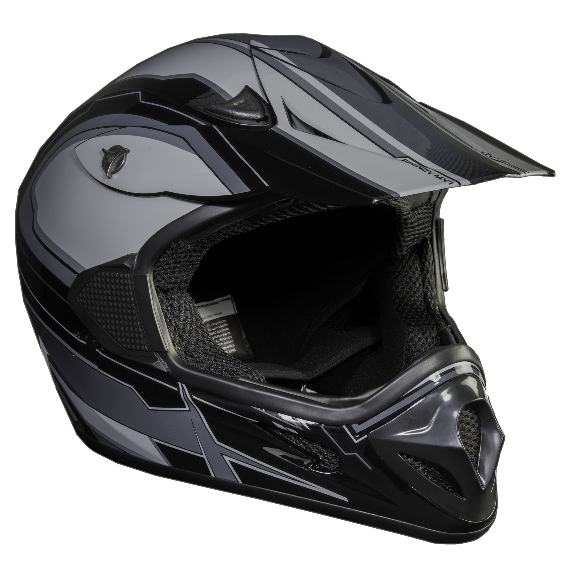 Adult Frenzy MX off-road ATV Helmet DOT Approved Black/Grey, Medium - image 2 of 10