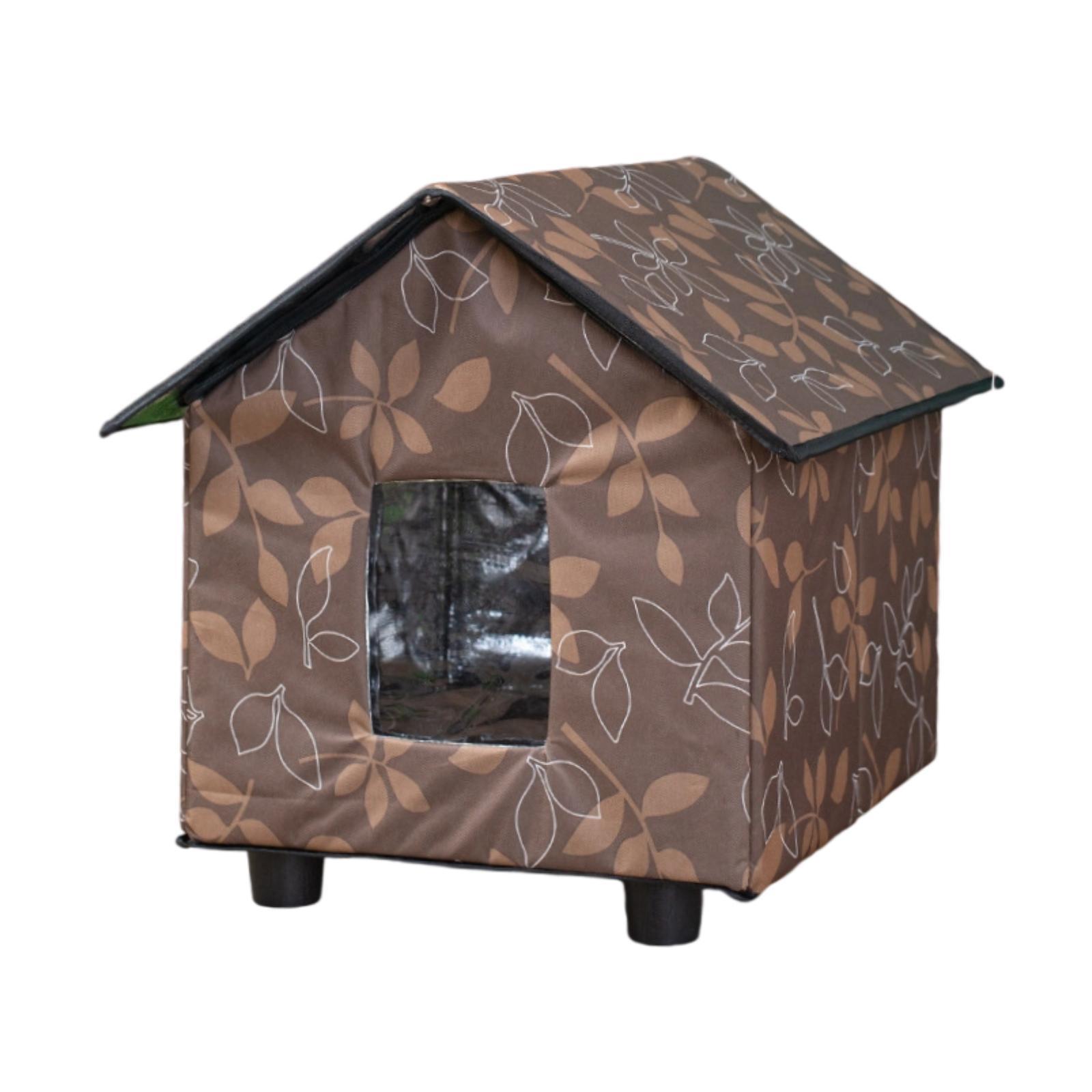 Outdoor Cat House Winter Shelter Pet Tent Waterproof Insulated Build for Stray Cats Community Use