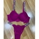 thumbnail image 2 of Sujetador De Encaje sexy Para Mujer Con Diamantes De Imitación Del Alfabeto Victoria . Conjunto De Dos Ropa Interiorpangjing, 2 of 4