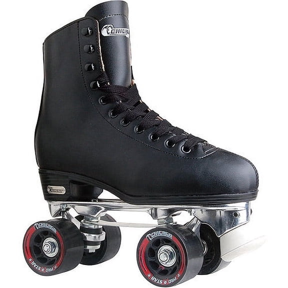 Chicago Men's Deluxe Quad Roller Skates Black Classic Rink Skate, Sizes 5-13