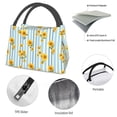 thumbnail image 4 of Yiaed Blue White Striped Sunflower Print Lunch box lunch bag Portable Insulated Lunch Box for Women Men Cooler Tote Bag with Front Pocket for Work Picnic Travel, 4 of 6
