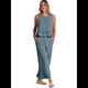 thumbnail image 2 of Conjunto de Chaleco Informal Sin Mangas con Cuello Redondo Plisado para Mujer, Pantalones Cortos de Pierna , Gris y Azul Talla M, 2 of 6