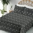 thumbnail image 3 of Ambesonne Chamomile Fitted & Flat Sheet with Sham 3 Pcs Set, Daisy Petals Spring Print, Twin, Green Dark Grey and Yellow, 3 of 5