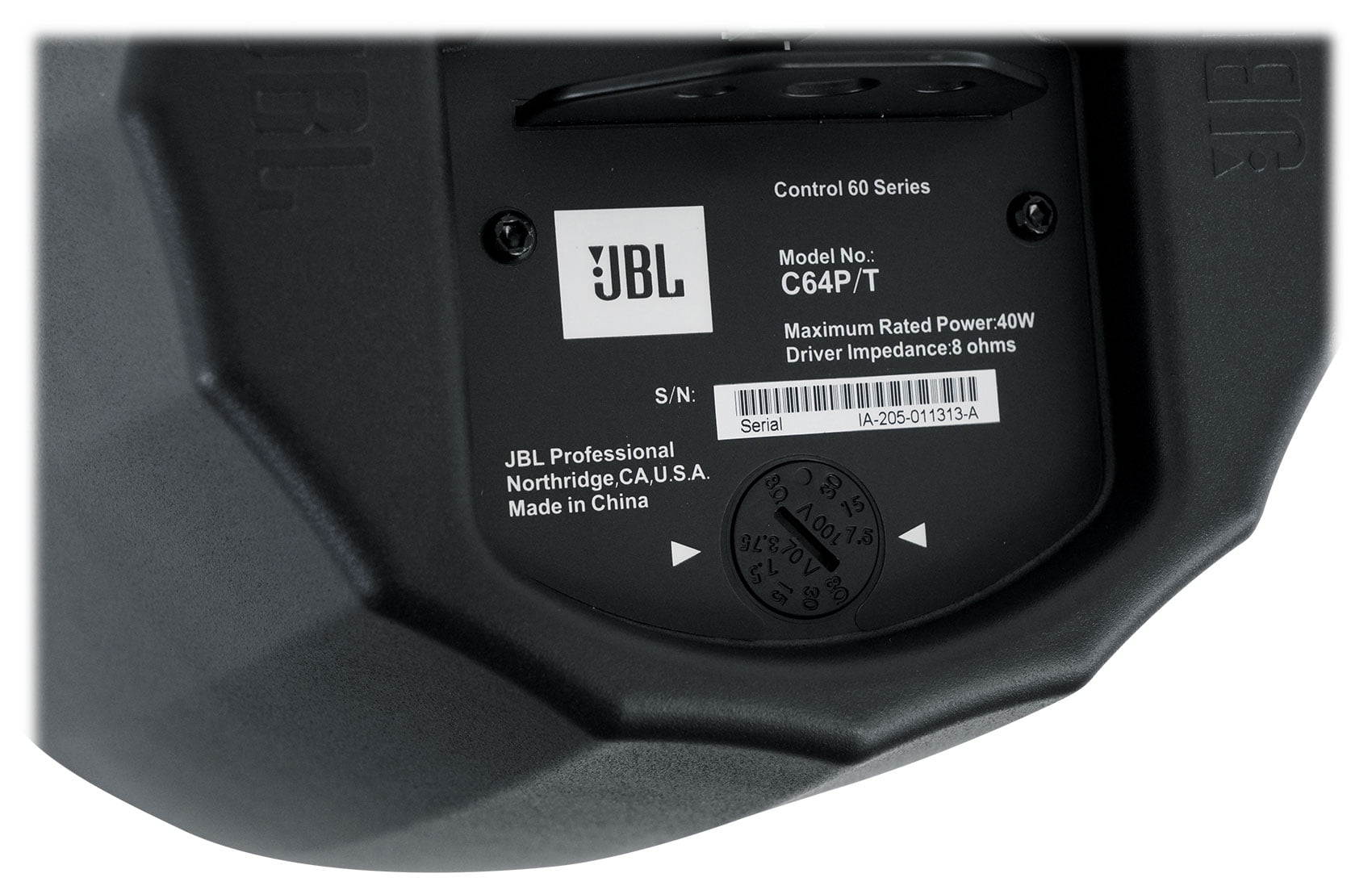 4) JBL Control 64P/T 4" 30w Commercial 70v Black Hanging Pendant Speakers C64P/T