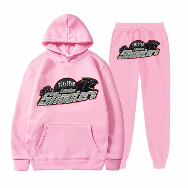 Womens Plush Long Sleeved Pants Loose Fitting Pullover With Letter Print And Rope Hoodie Two-piece