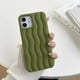 thumbnail image 3 of Funda para iPhone con diseño de ondas 3D y bordes rizados, de silicona suave, fina, a prueba de golpes (verde noche, iPhone 13), 3 of 8