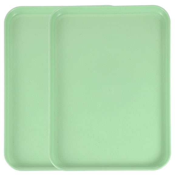 Uxcell2Pcs Plastic Serving Trays, 12.2 x 8.7 Inch Rectangle Food Trays Serving Cafeteria Trays for Kitchen Restaurant Coffee Fruit Burger Lunch Dessert, Matcha