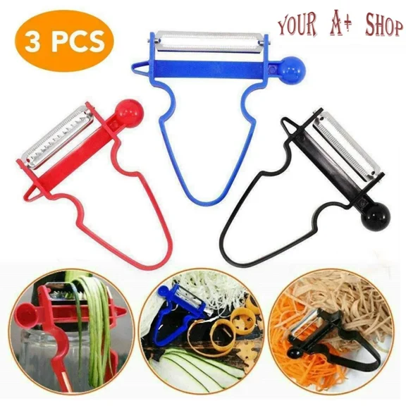 Vegetable Magic Trio Peeler Set Of 3 Fruit Slicer Julienne Stainless Steel