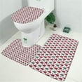 thumbnail image 2 of Red and Gray Christmas Tree Pattern Bathroom Rugs Sets 3 Piece,Toilet Cover Set,Absorbent Non Slip Bathroom Mats Sets with U-Shaped Contour Rug Toilet Rug Set, 2 of 5