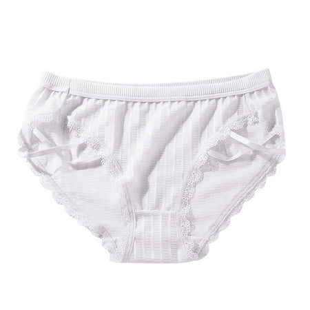 

Fsqjgq Running Underwear Women No Chafe Womens Cotton Thong Underwear Pack Lace Breathable Bikini Panties Soft Tight Waist Trainer for Women Lace White One Size