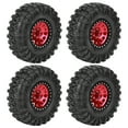 thumbnail image 3 of Pneu RC, Roue RC Largeur 1,8 Po Alliage d'Aluminium pour Crawler RC 1/10 Rouge, 3 of 8