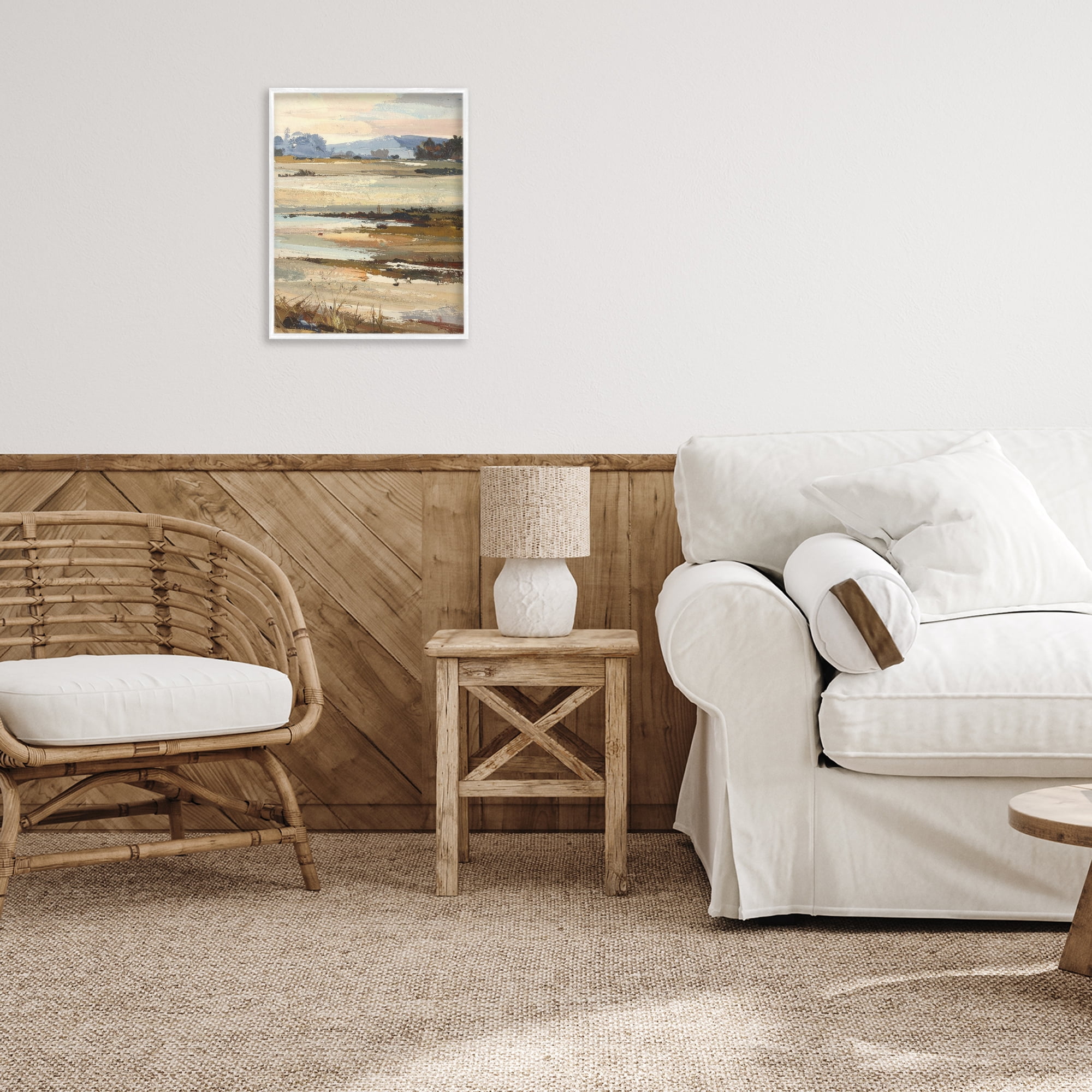 Stupell Industries Distant Horizon Portrayal White Framed Giclee Art, design by Alonza Saunders