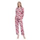 thumbnail image 4 of GLOBAL Conjuntos de Pijamas de Algodón para Mujer, Ropa de Dormir de Manga Larga con Botones, Ropa de Dormir Cómoda, Conjunto de Pijama Suave, Flor Roja Rosa M, 4 of 6
