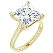 3 Carat Lab Diamond Engagement Ring 14k Yellow Gold Princess Cut