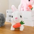 thumbnail image 4 of Electric Toy Interactive Walking Bunny Toy with Carrot Adorable Realistic Rabbit Plush Doll for Kids Gift, 4 of 7