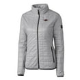 thumbnail image 2 of Women's Cutter & Buck Gray Arkansas Razorbacks Rainier Eco Insulated Puffer Full-Zip Jacket, 2 of 3