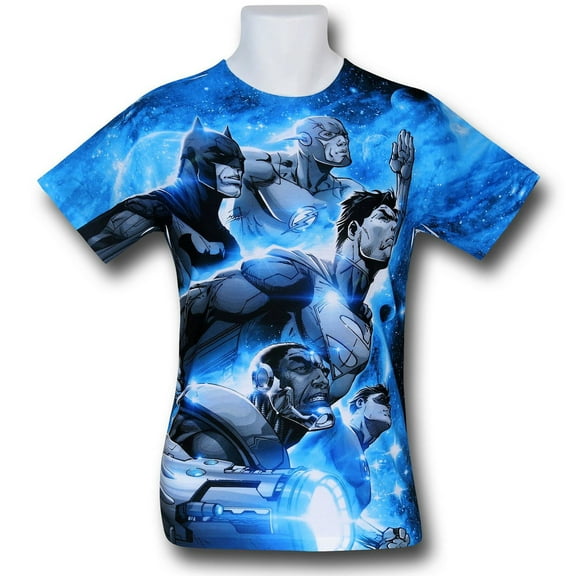 Justice League Of America Men's  Atmospheric Sublimation T-shirt White