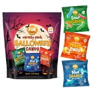 Halloween Gummy Candy Variety Pack, Trick or Treat Candy - 24 Packs | Gummy Worms, Gummy Sharks, Peach Rings