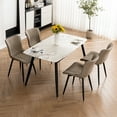 thumbnail image 3 of Kidol & Shellder Dining Chairs Set of 2 Soft Leather Dining Room Chairs with Sleek Metal Legs,Khaki, 3 of 10